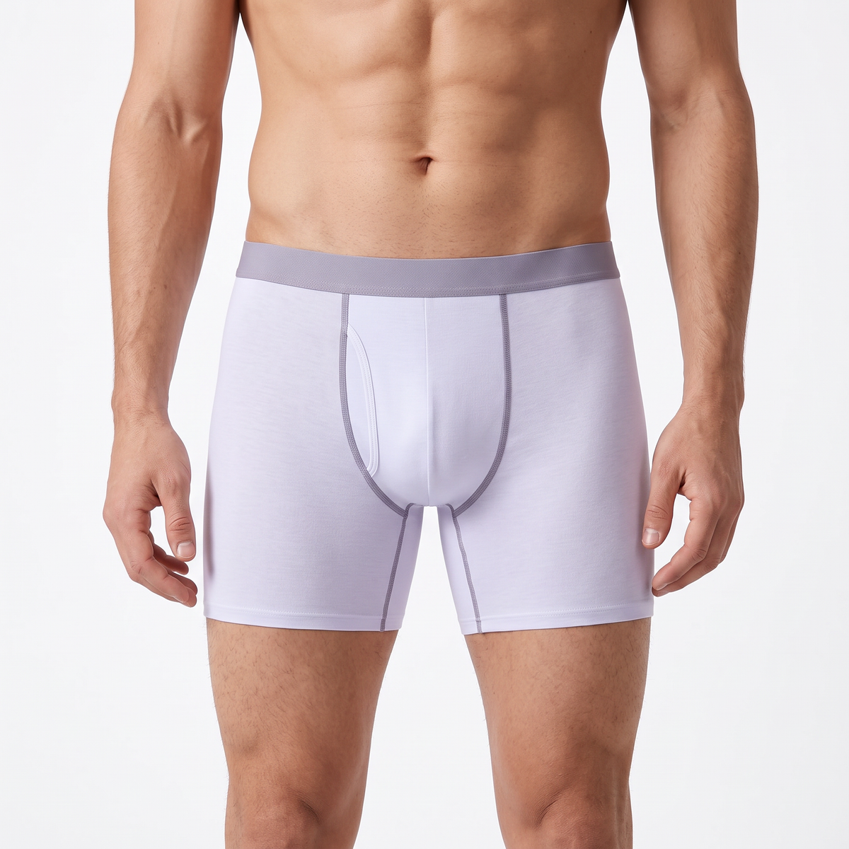 Lévo Bambusboxershorts 2.0 in Lila mit dunkellila Bund – Herren-Boxershorts aus Viskose aus Bambus